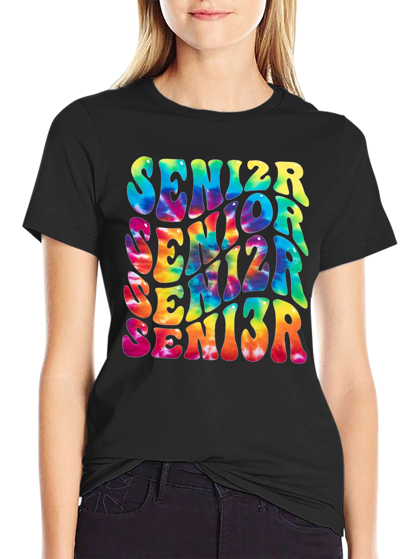 Black Senior Tie-Dye Graphic T-Shirt view 2