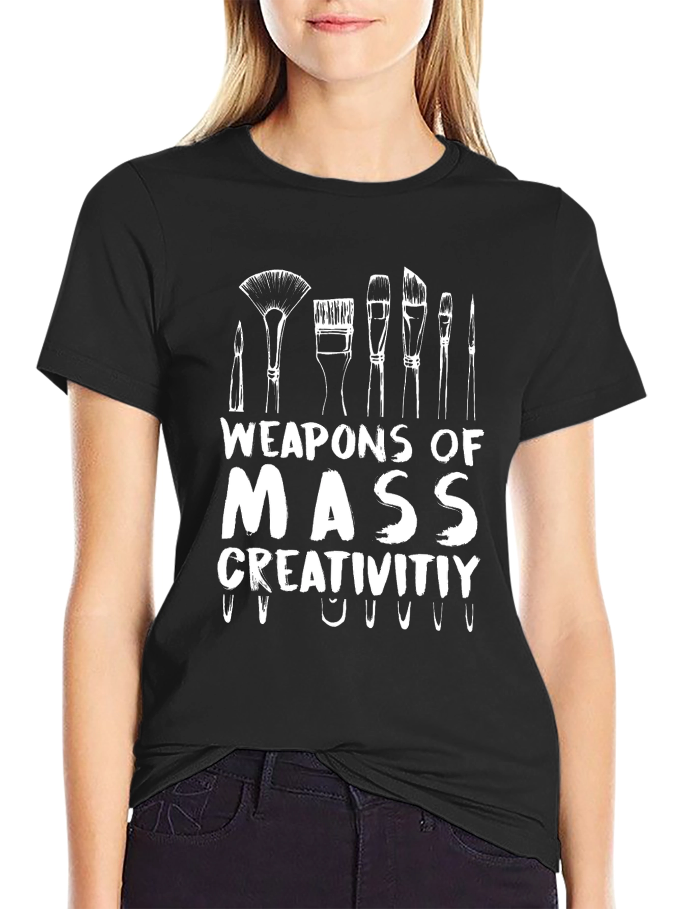 Black Weapons of Mass Creativity Graphic T-Shirt view 2