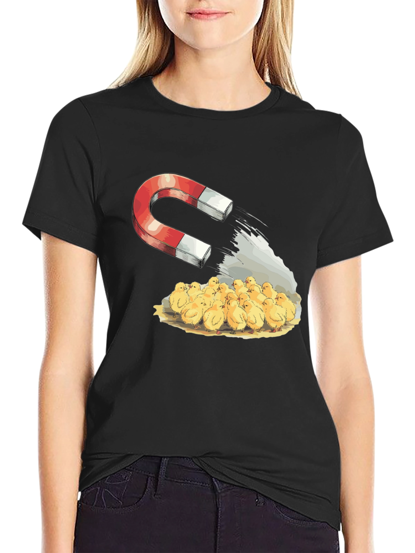 Black Magnet & Chicks Graphic Tee - Funny Humor T-Shirt view 2