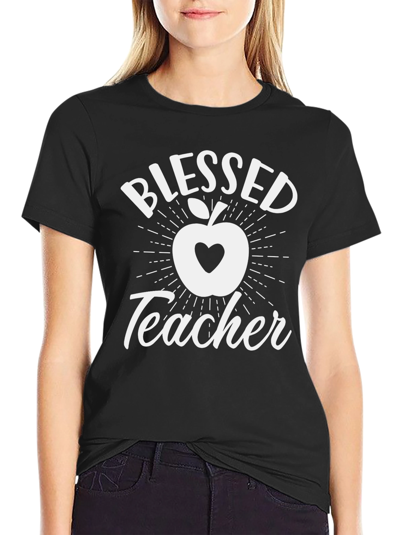 Black Blessed Teacher T-Shirt view 2