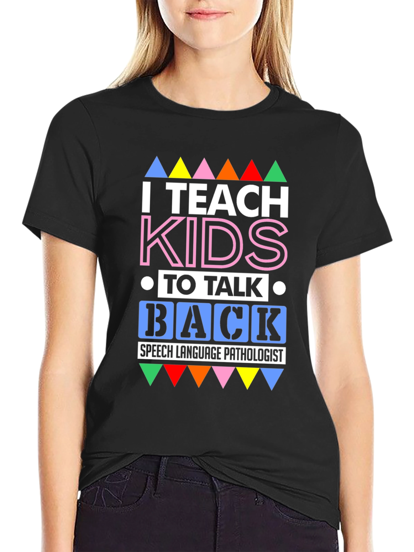 Black I Teach Kids to Talk Back T-Shirt view 2