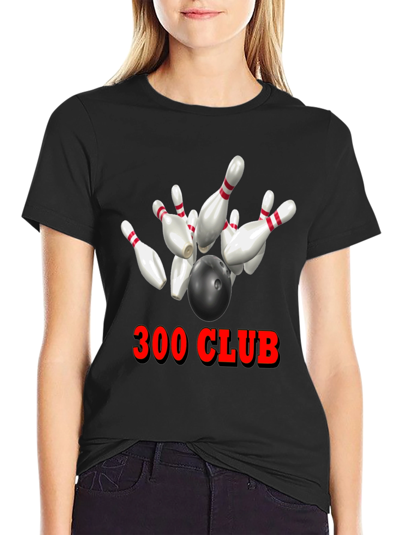 Black 300 Club Bowling T-Shirt view 2