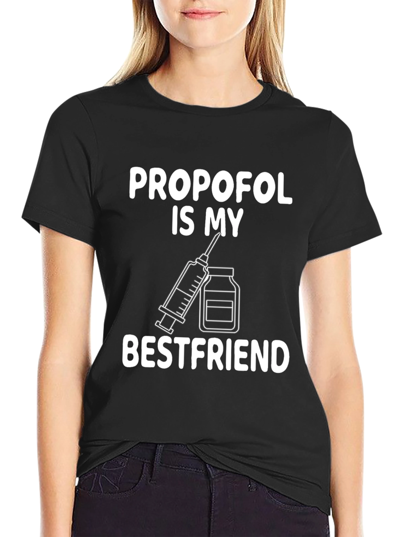 Black Propofol Best Friend T-Shirt - Medical Humor Tee view 2