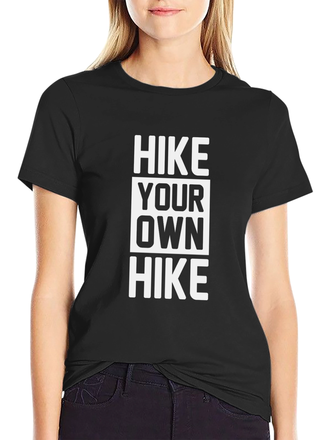 Black Hike Your Own Hike Graphic Tee - Outdoor Adventure T-Shirt view 2