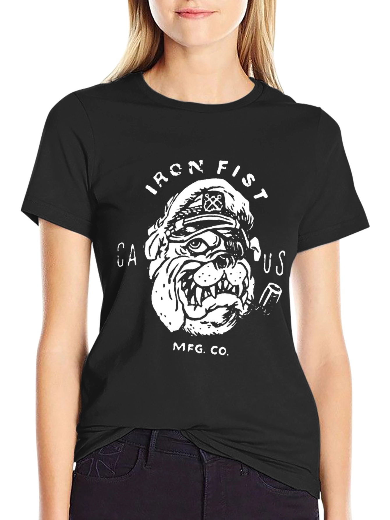 Black Iron Fist Bulldog Graphic Tee - Black view 2