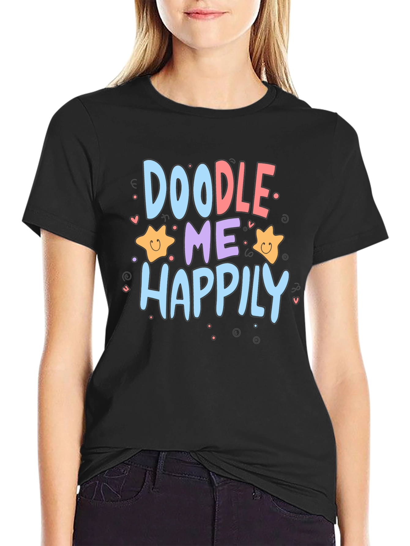 Doodle Me Happily Graphic T-Shirt - 2