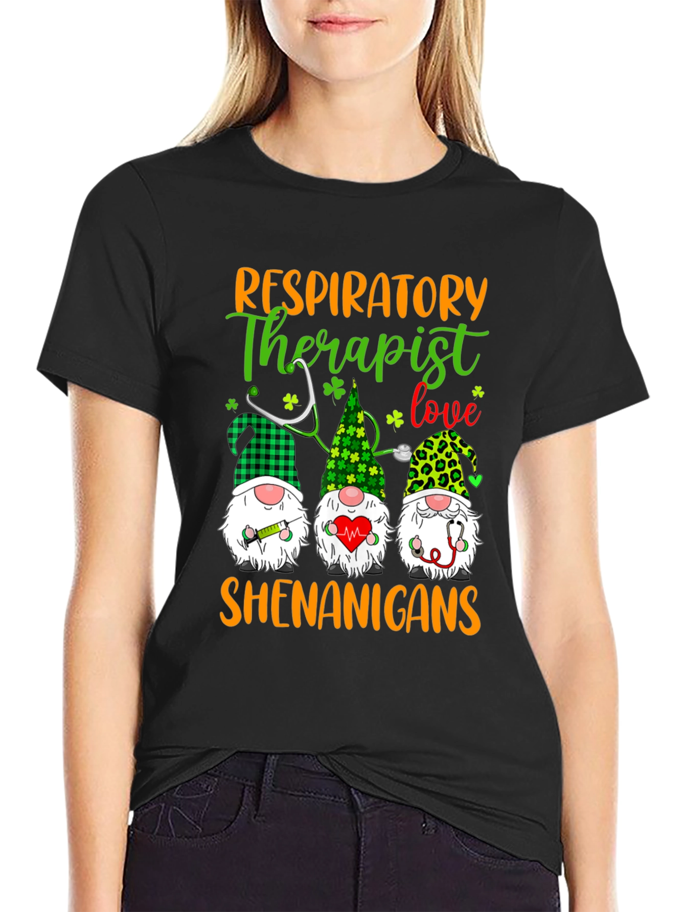 Black Respiratory Therapist Shenanigans T-Shirt view 2