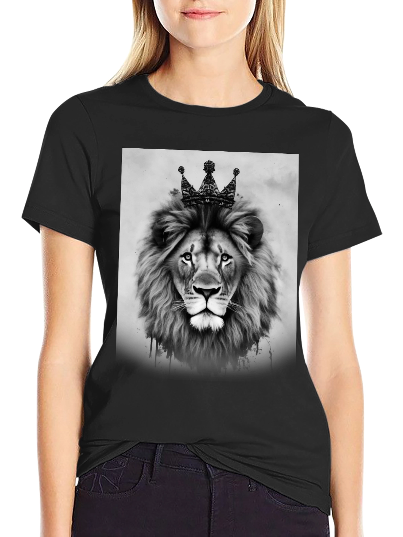 Black Lion King Graphic Tee - Black Unisex T-Shirt view 2