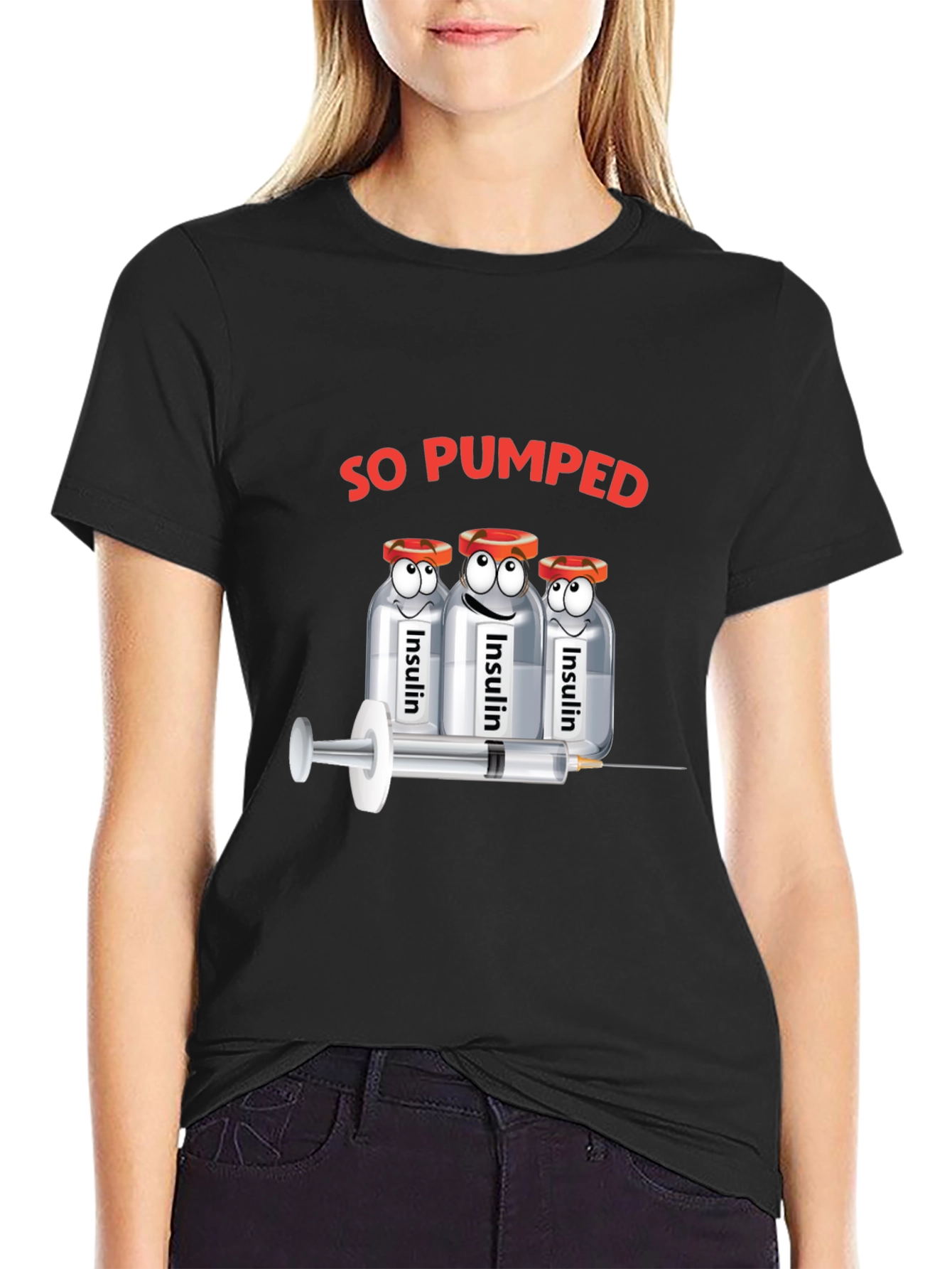Black So Pumped Insulin Graphic T-Shirt view 2