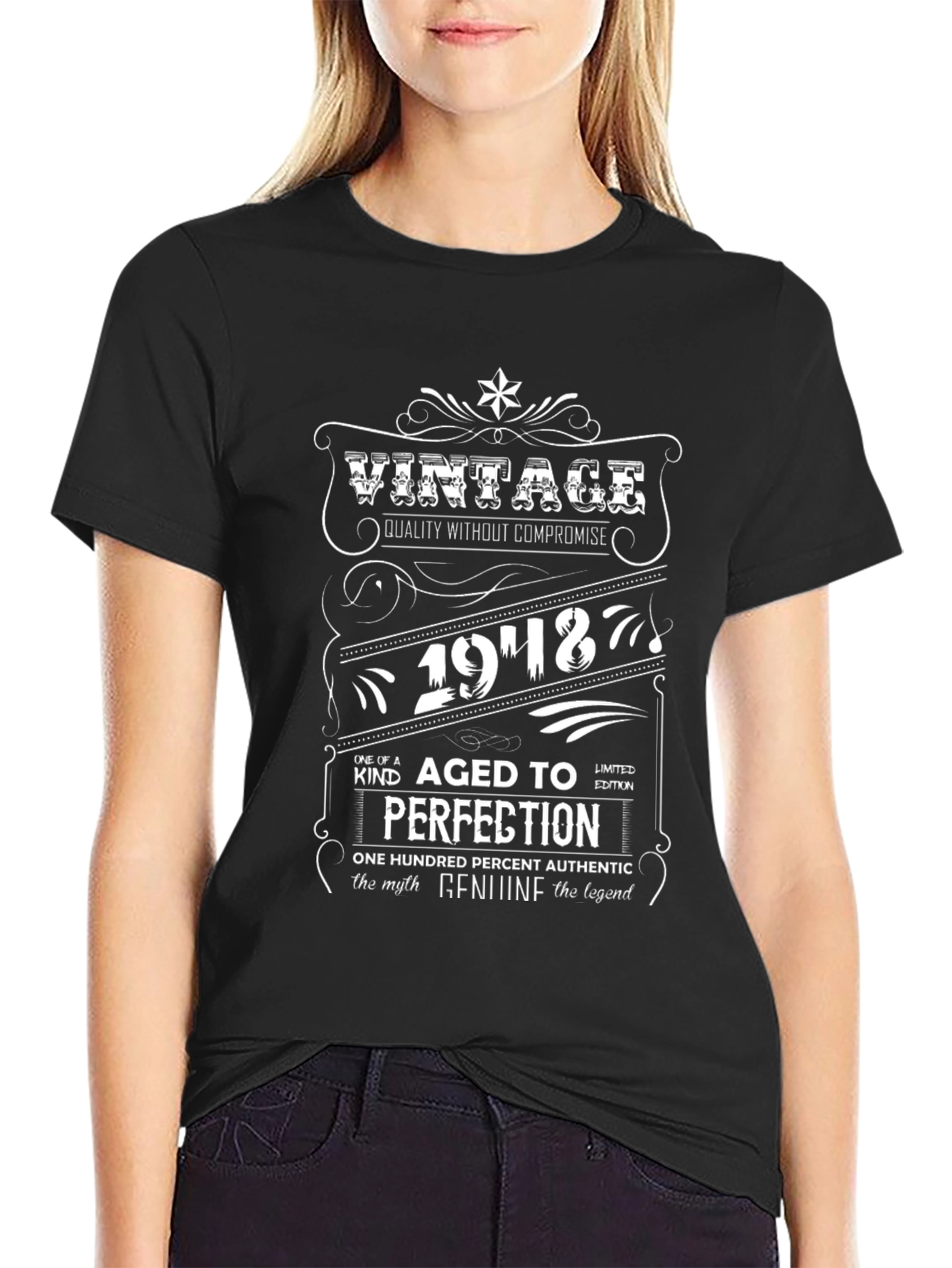 Black Vintage 1948 Aged to Perfection T-Shirt view 2