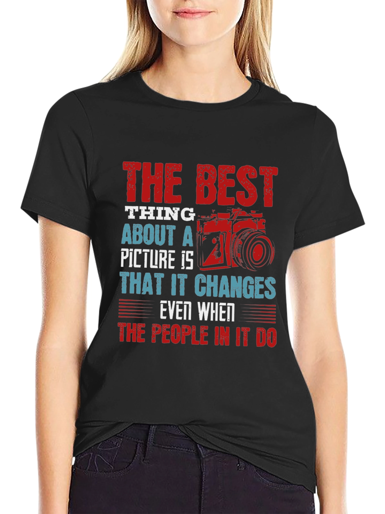 Black Photographer's T-shirt - "The Best Thing About A Picture" view 2