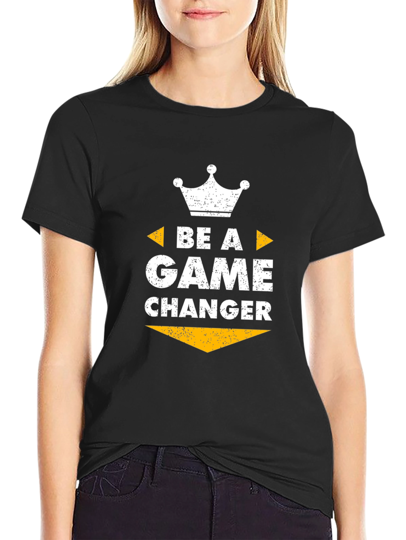 Black Be A Game Changer Graphic Tee - Black view 2