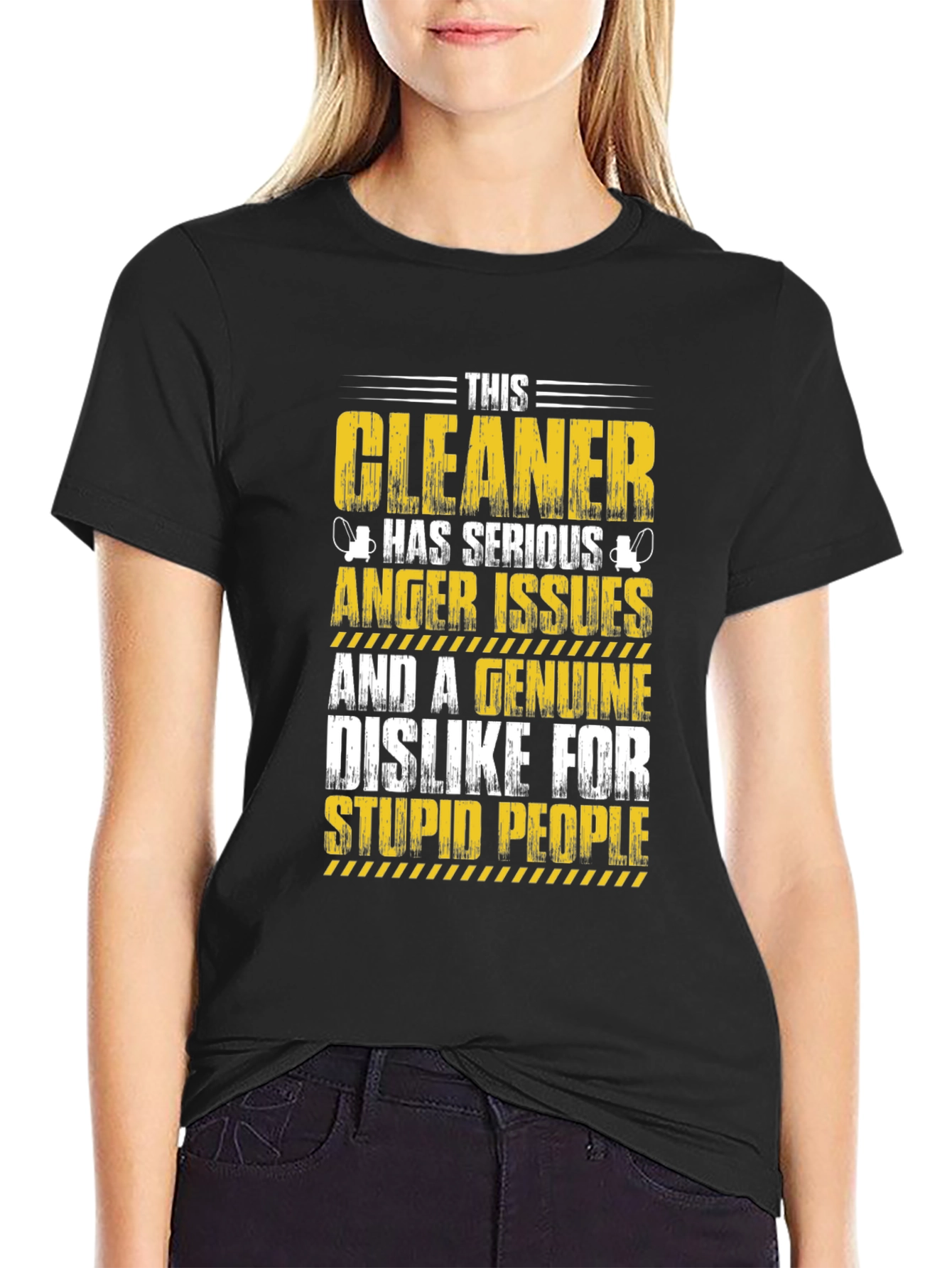 Black Cleaner Anger Issues Graphic Tee view 2