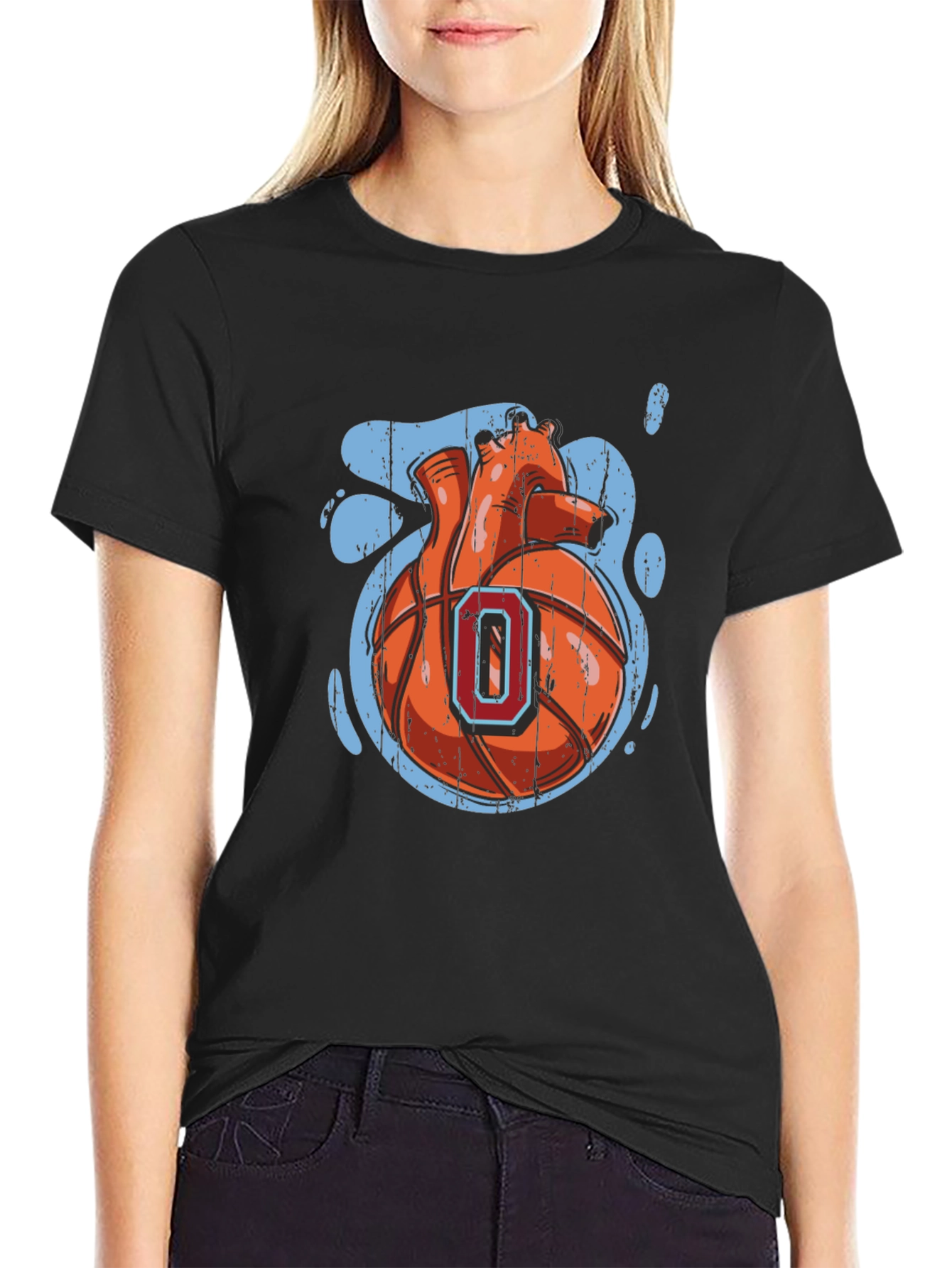 Black Heart Basketball Graphic Tee - Urban Style view 2