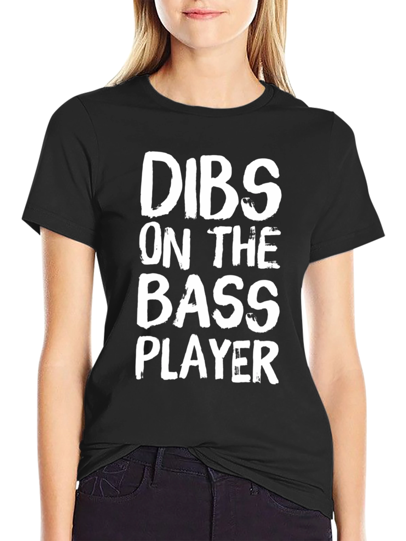 Black Dibs On The Bass Player T-Shirt - Funny Music Tee view 2