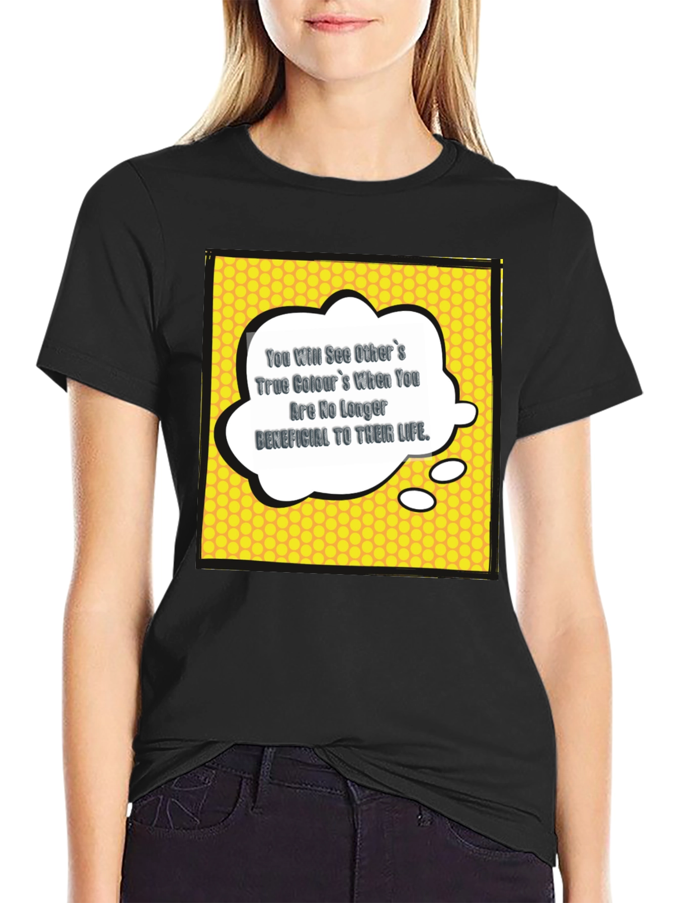 Black Men's Black Graphic T-Shirt with Motivational Quote view 2