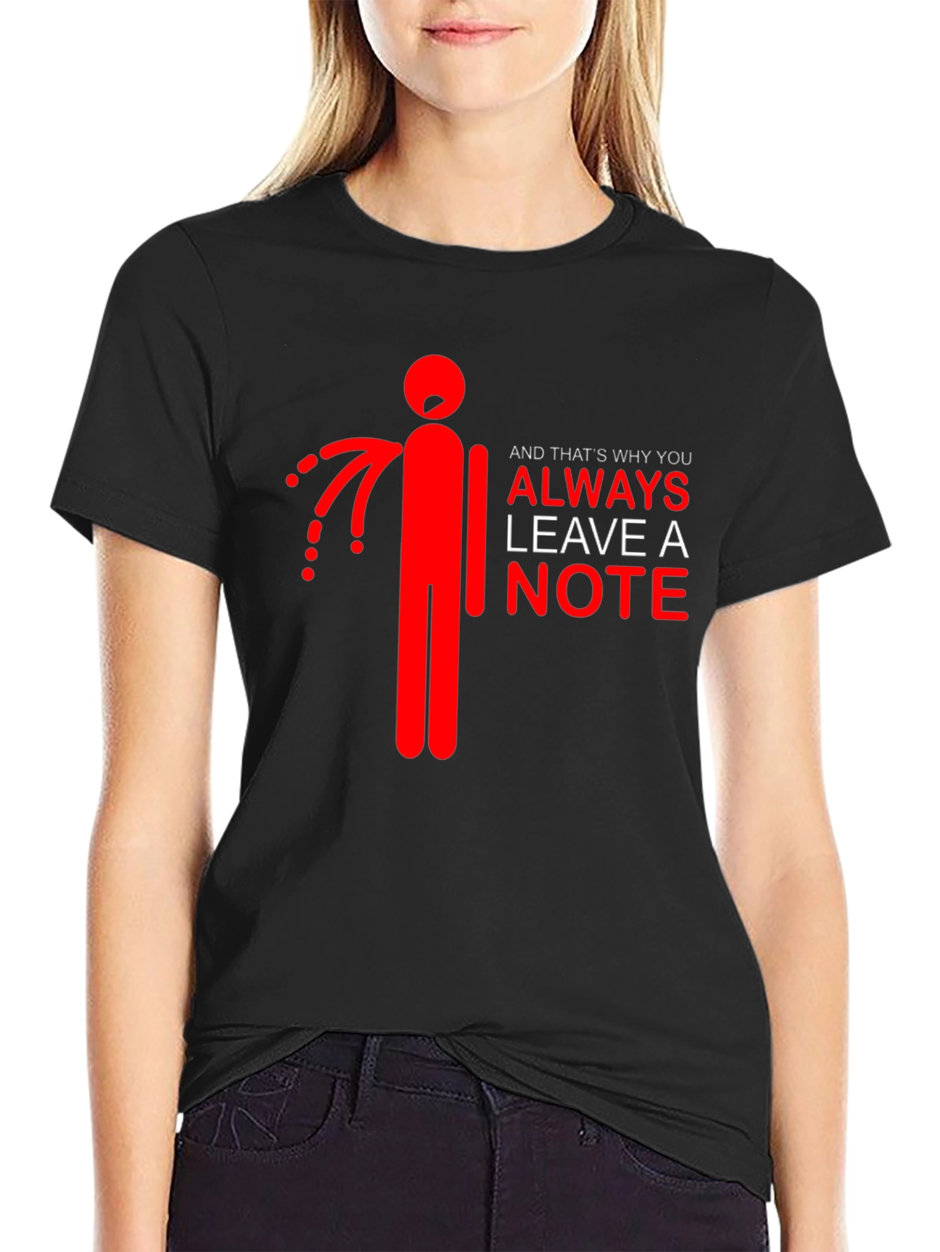 Black Always Leave a Note Graphic Tee view 2