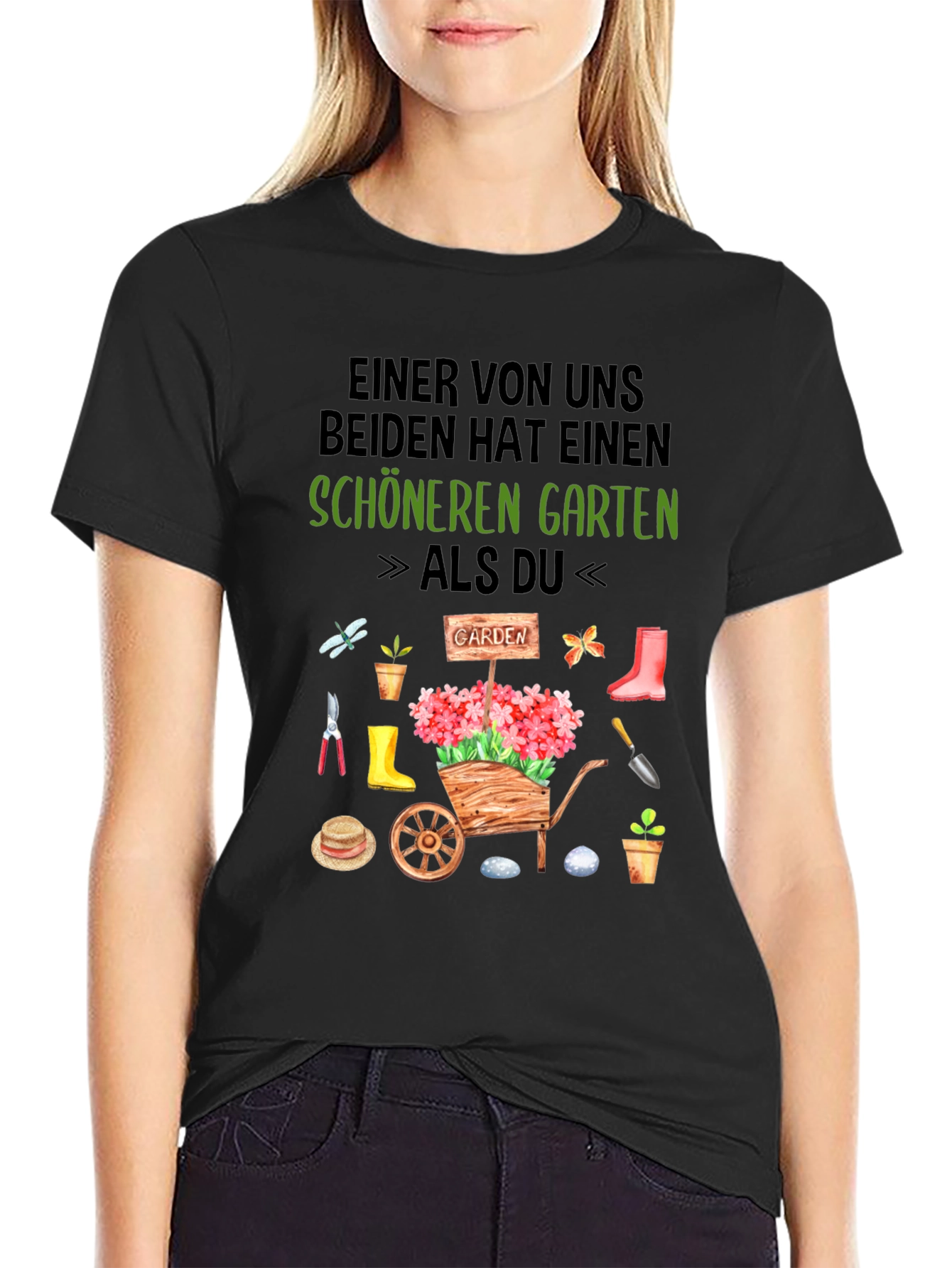 Black Gardener T-Shirt: "Schöneren Garten" view 2