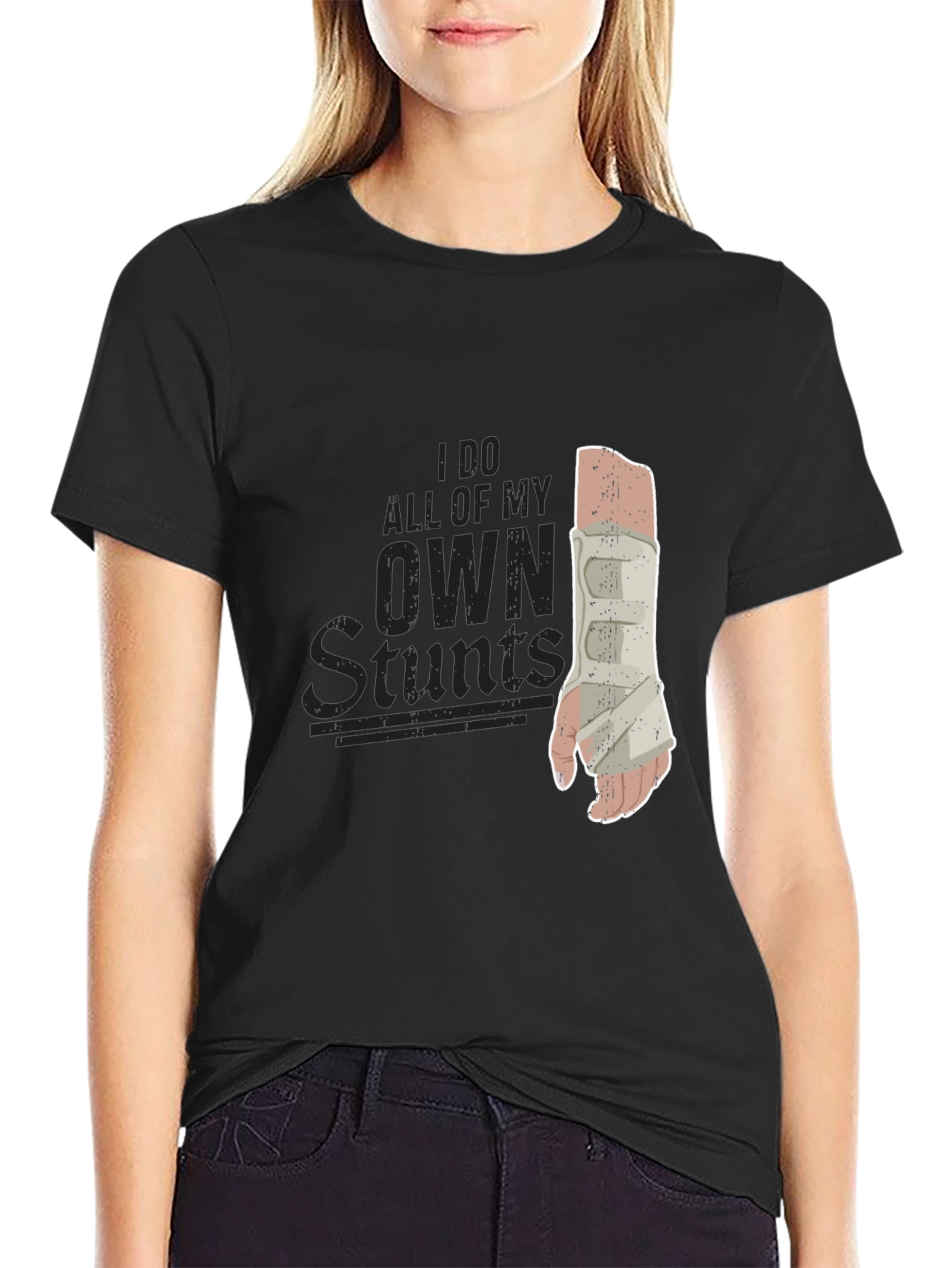 Black Stunts Humor Graphic Tee view 2