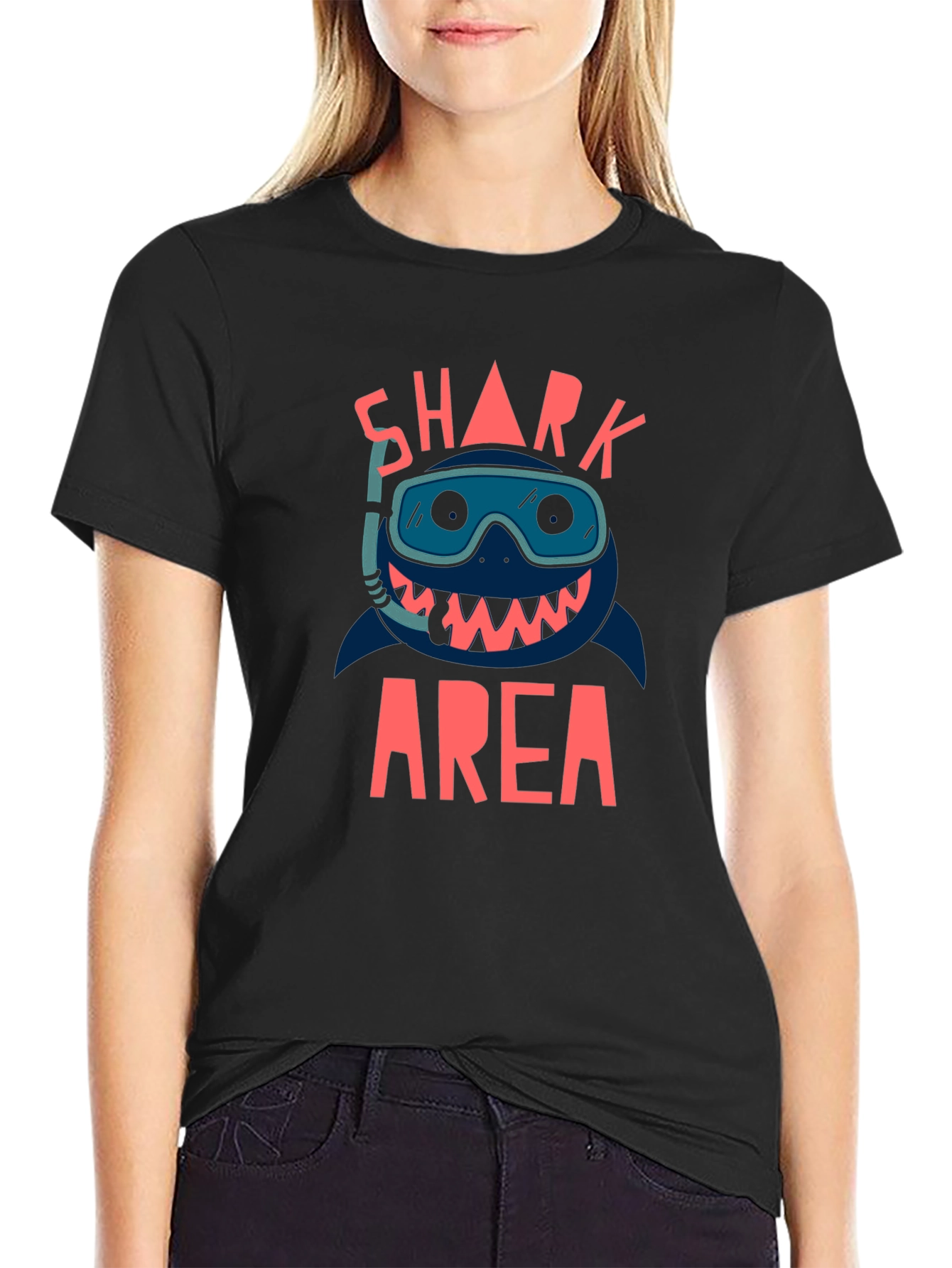 Black Shark Area Black Graphic T-Shirt view 2