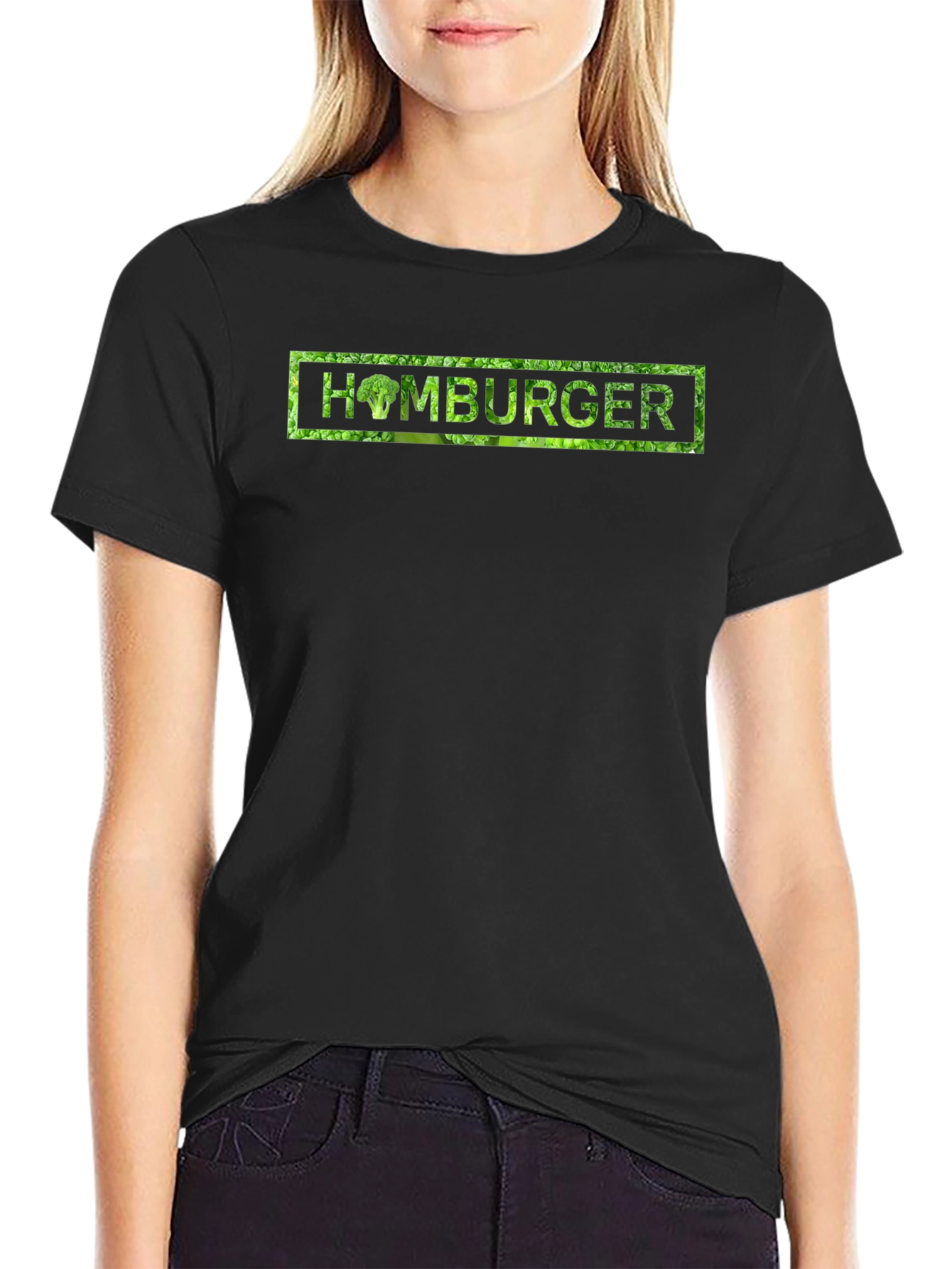 Black Homburger Broccoli Graphic T-Shirt view 2