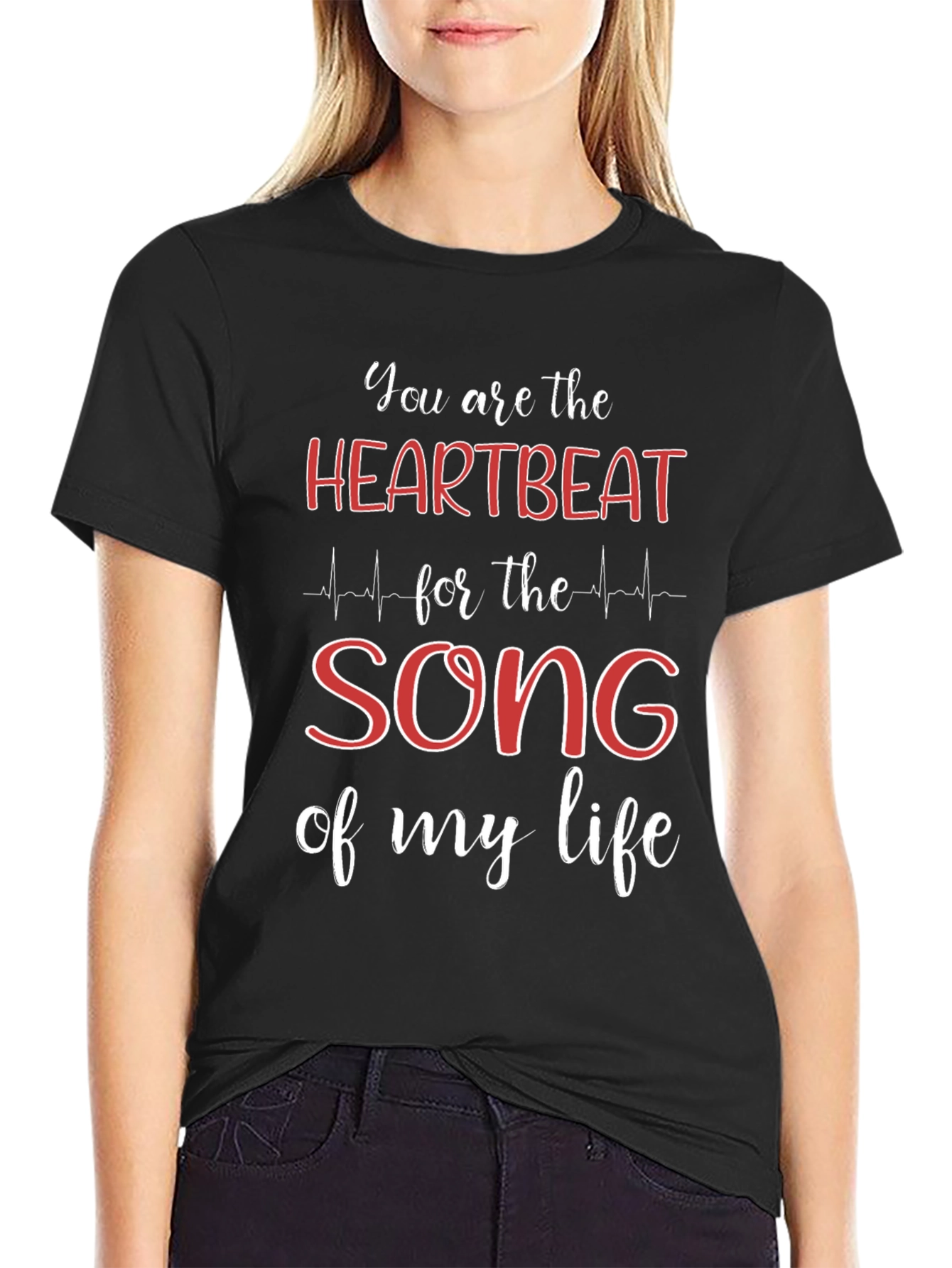 Black Heartbeat Song Graphic Tee - Life's Anthem view 2