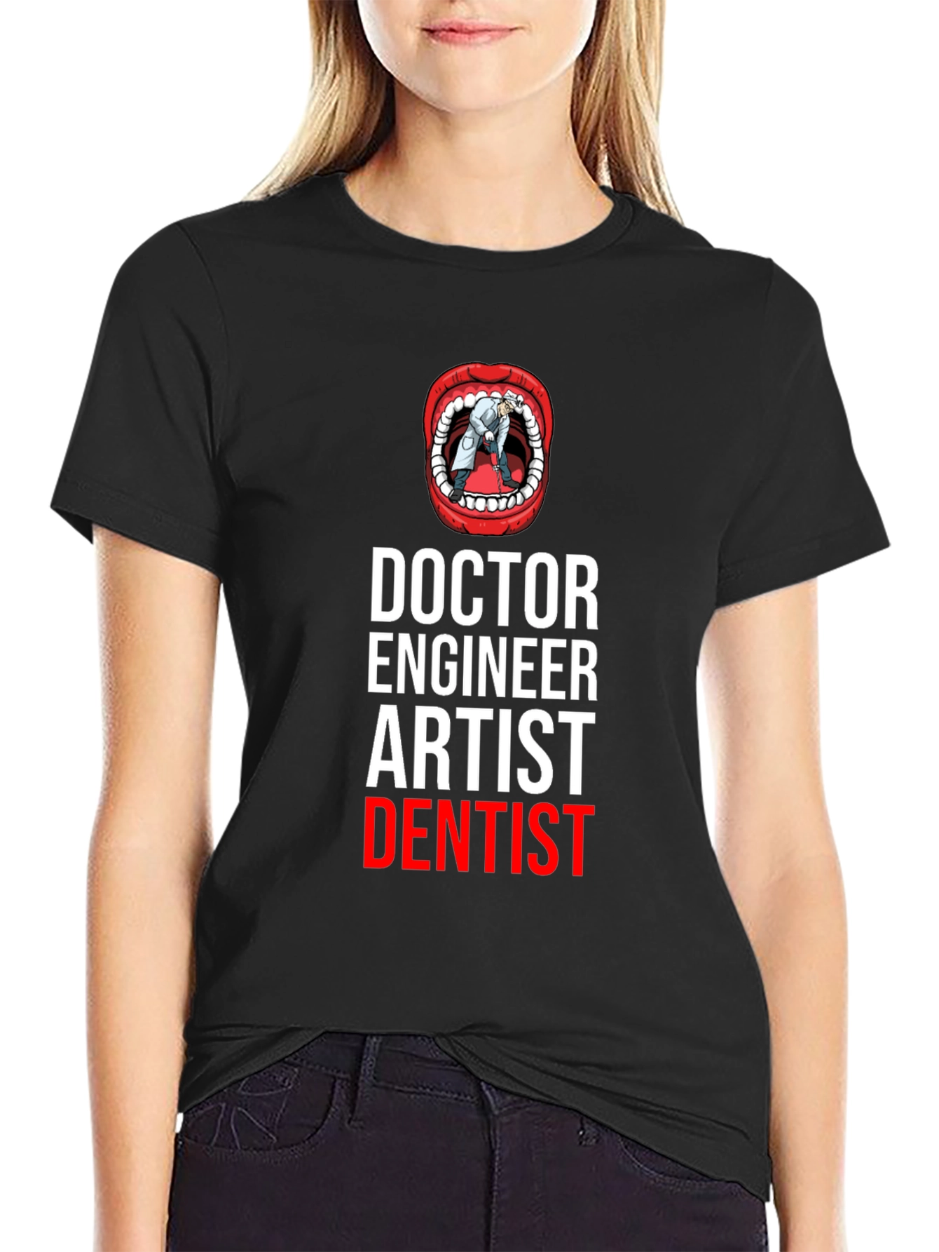 Black Doctor Engineer Artist Dentist T-Shirt view 2