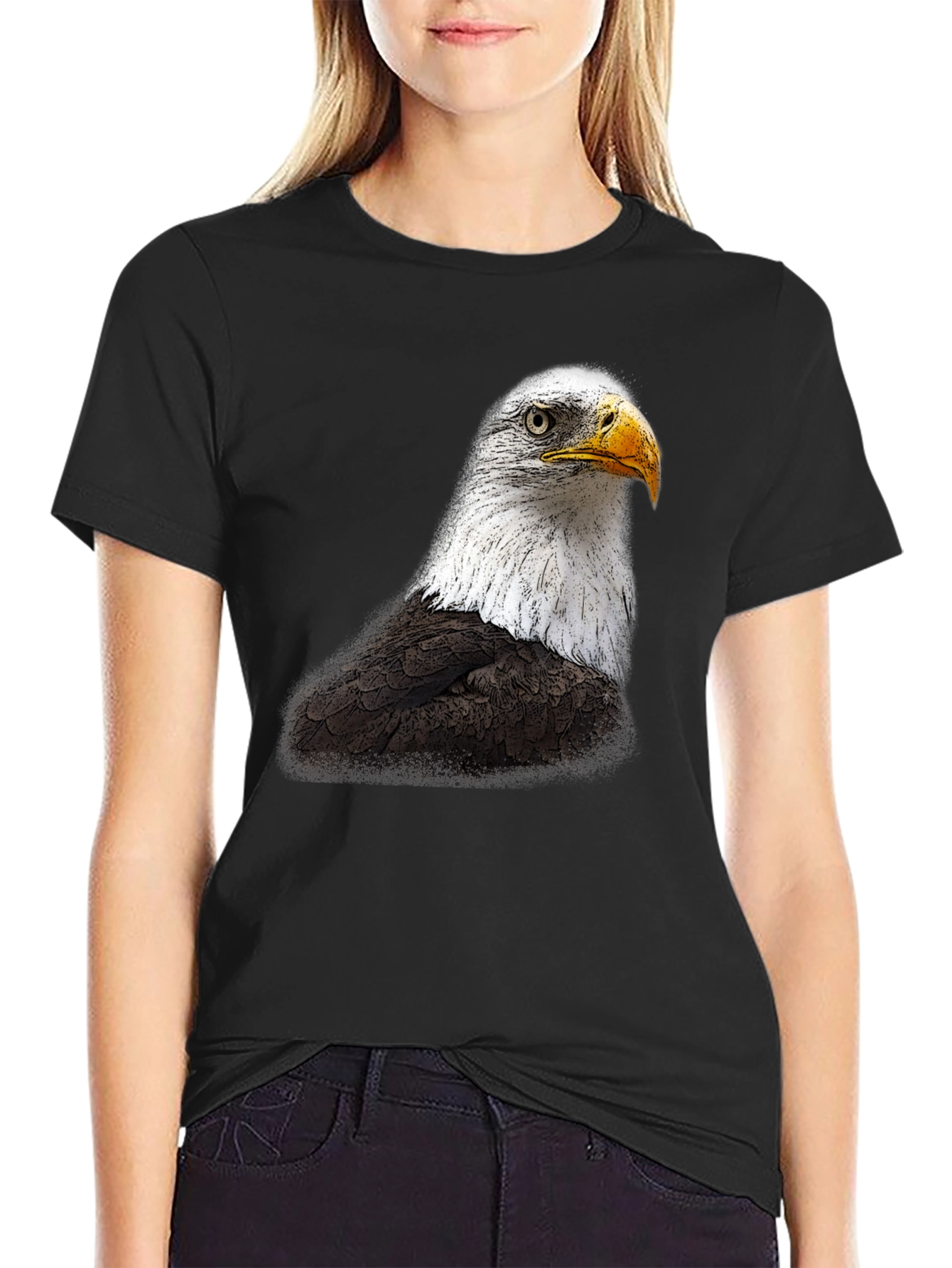 Black Bald Eagle Graphic T-Shirt view 2