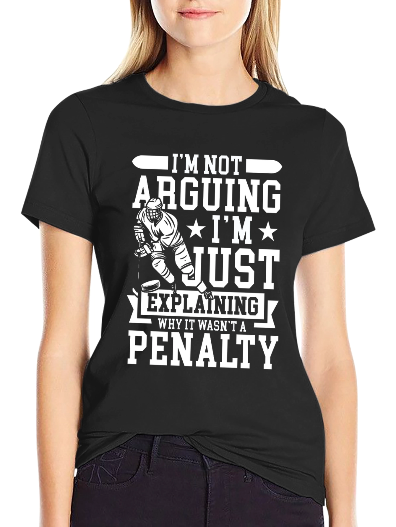 Black Hockey Penalty T-Shirt - I'm Not Arguing view 2