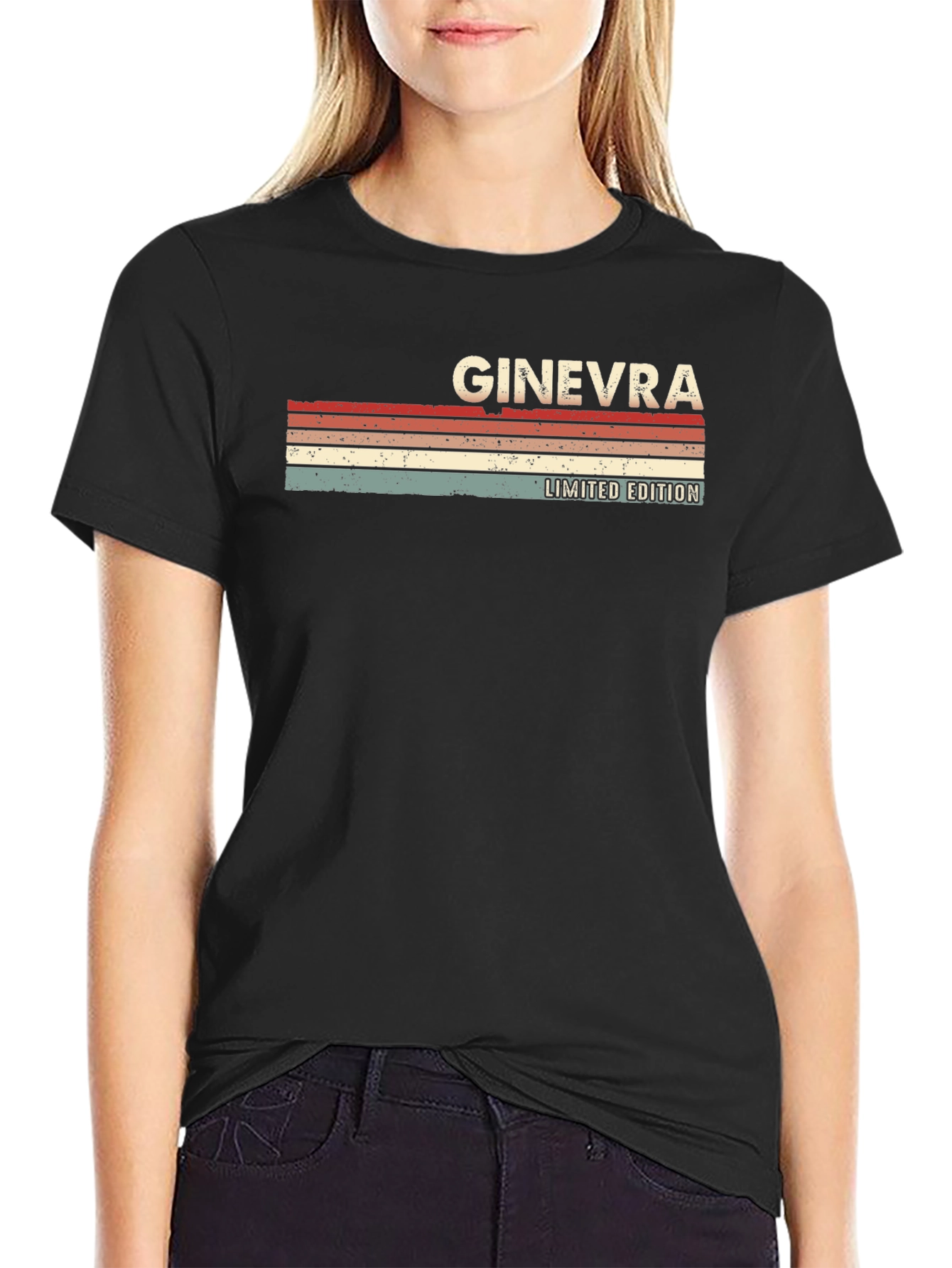 Black Ginevra Limited Edition Retro Style Black T-Shirt view 2