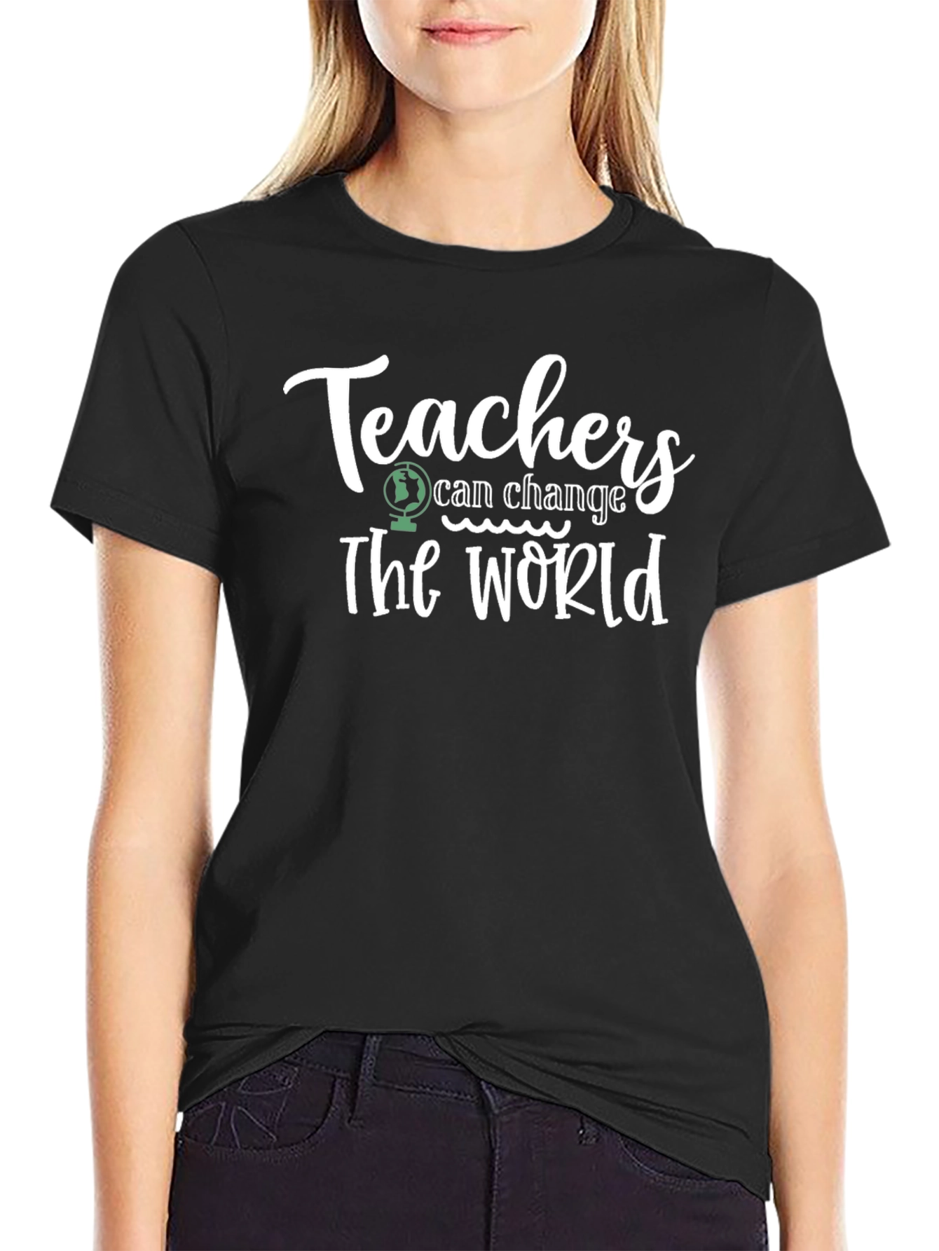 Black Teachers Can Change the World Black T-Shirt view 2