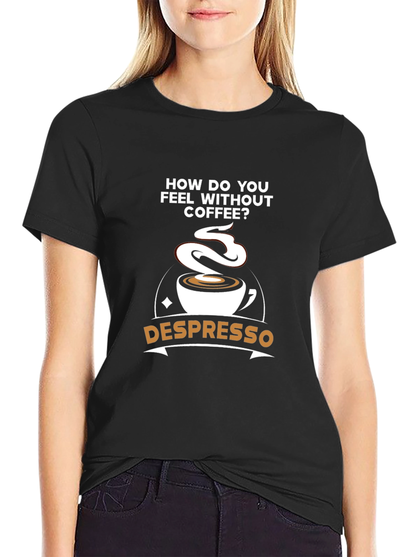 Black Despresso Coffee Humor Graphic Tee view 2
