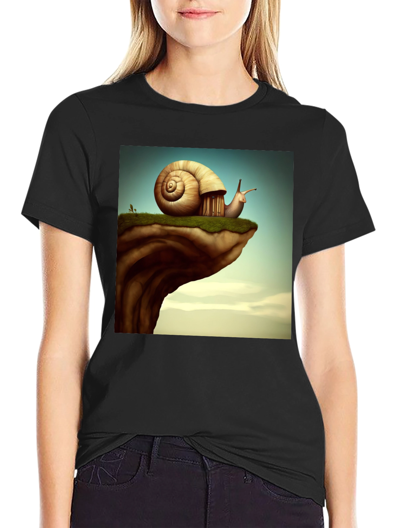 Black Snail House Cliff Edge T-Shirt view 2