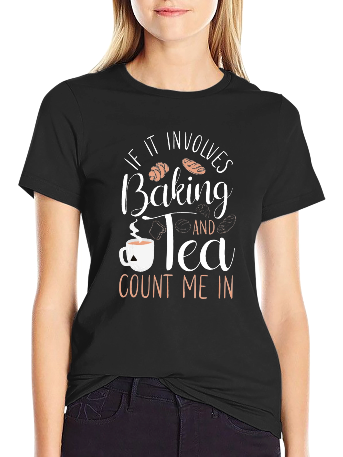 Black Baking and Tea Graphic T-Shirt - Count Me In view 2