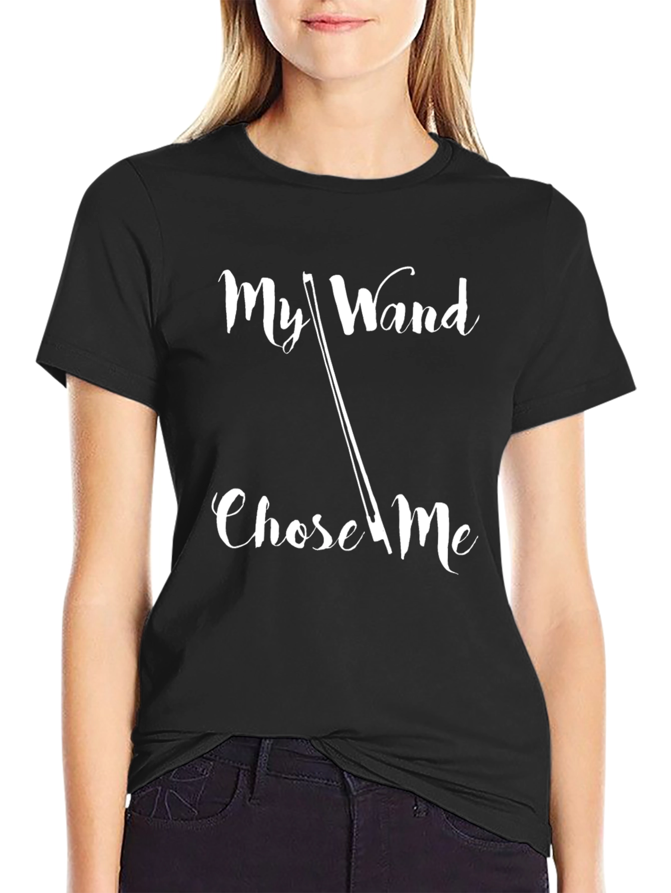 Black My Wand Chose Me - Novelty T-Shirt view 2