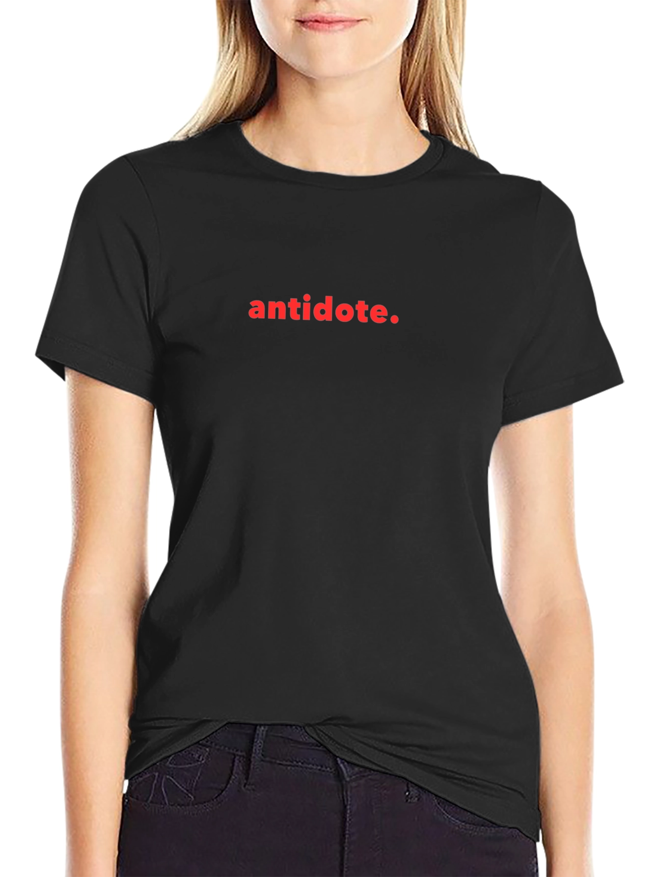 Black Antidote Graphic Tee - Stylish Black T-Shirt view 2