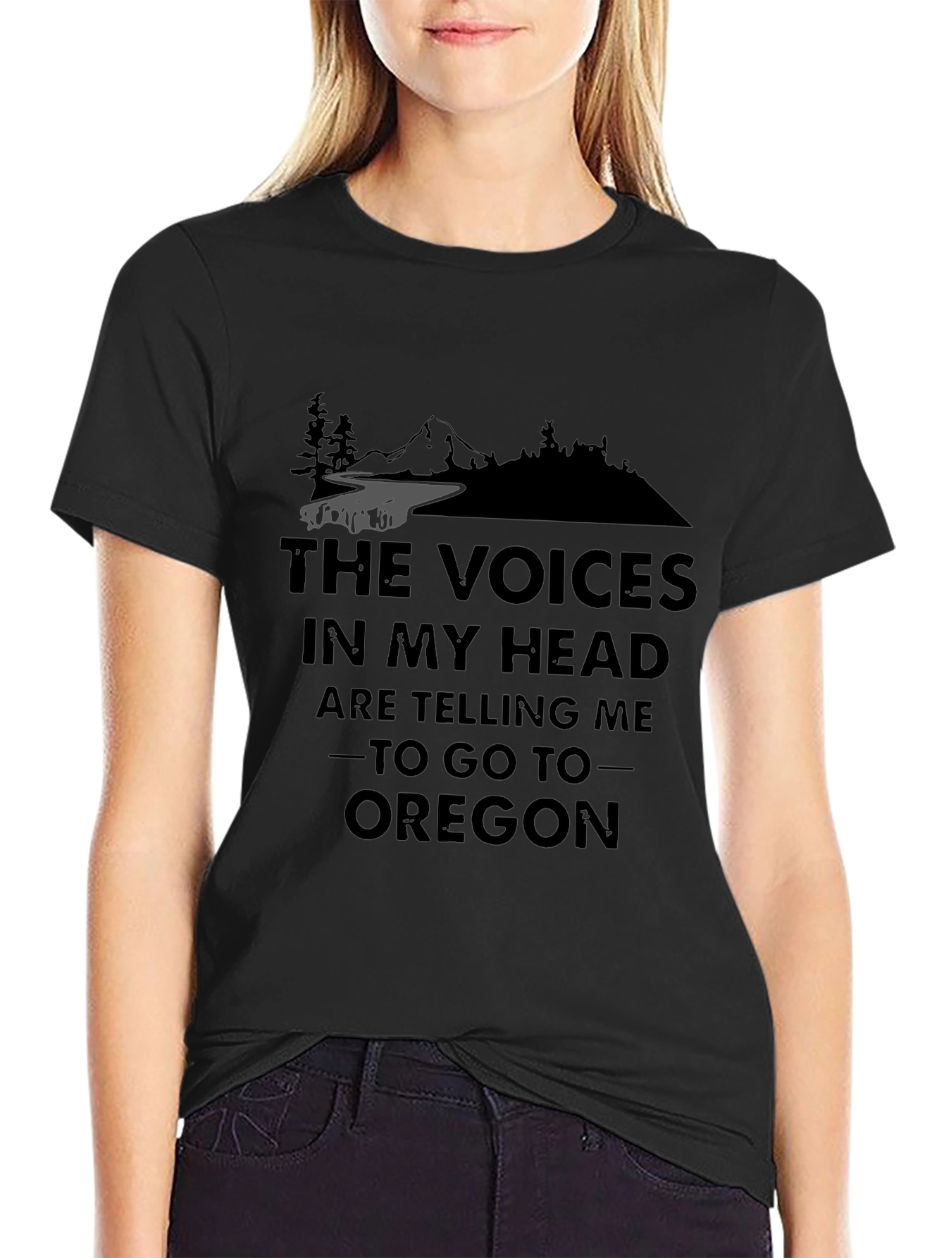 Black Oregon Calling T-Shirt, Funny Travel Tee view 2