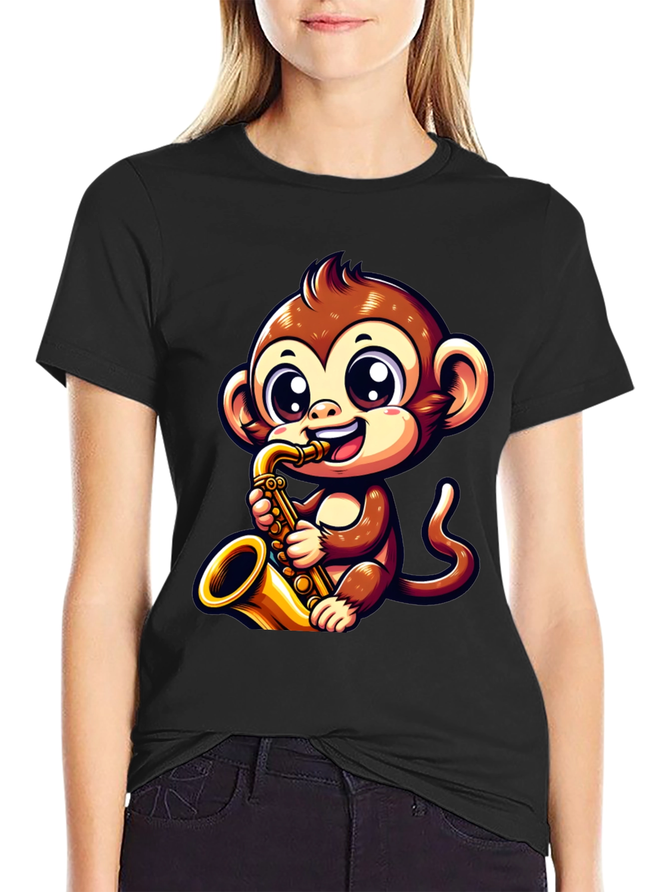 Black Monkey Saxophone T-Shirt view 2