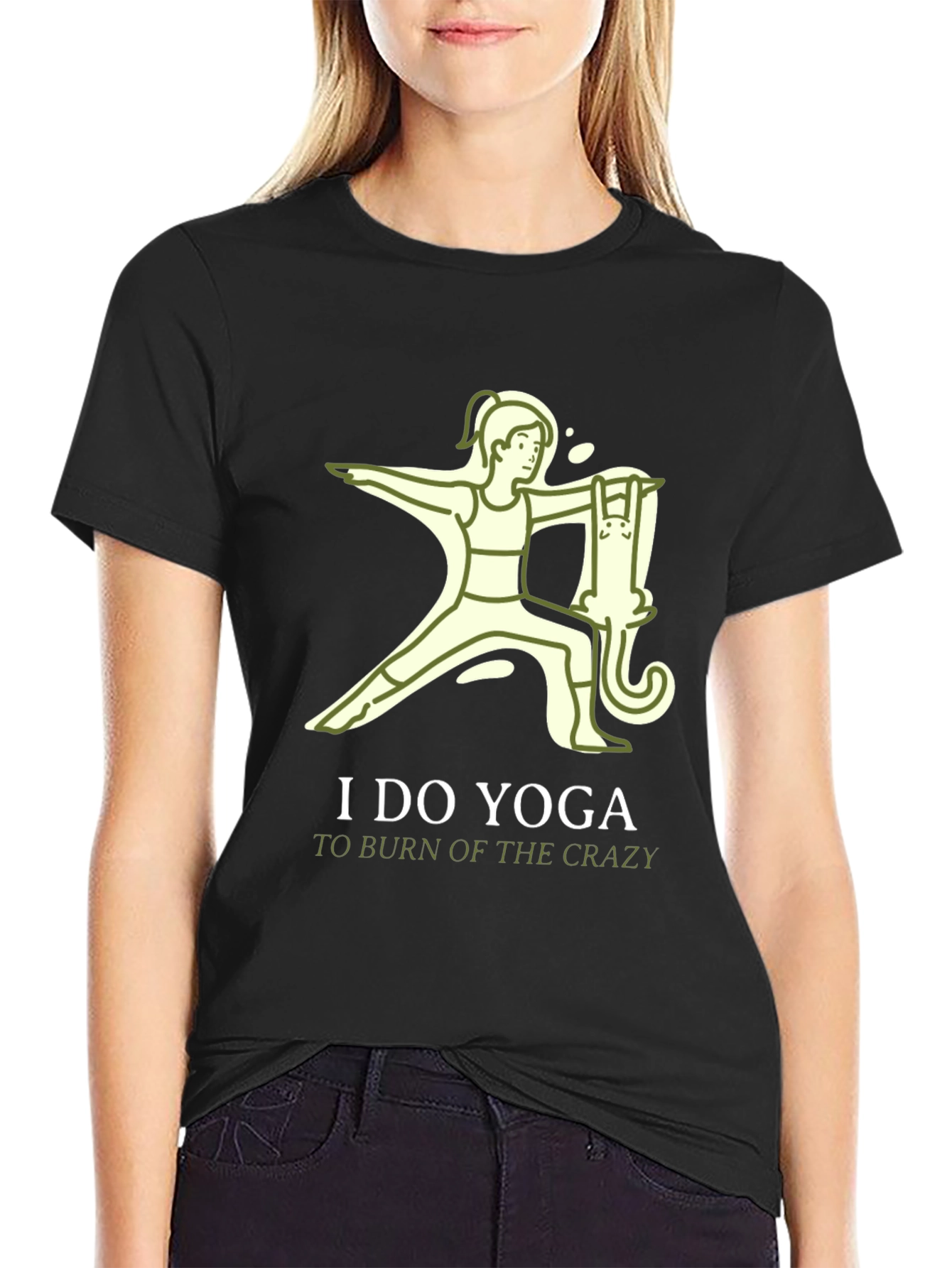 Black Yoga Crazy Burn T-Shirt view 2