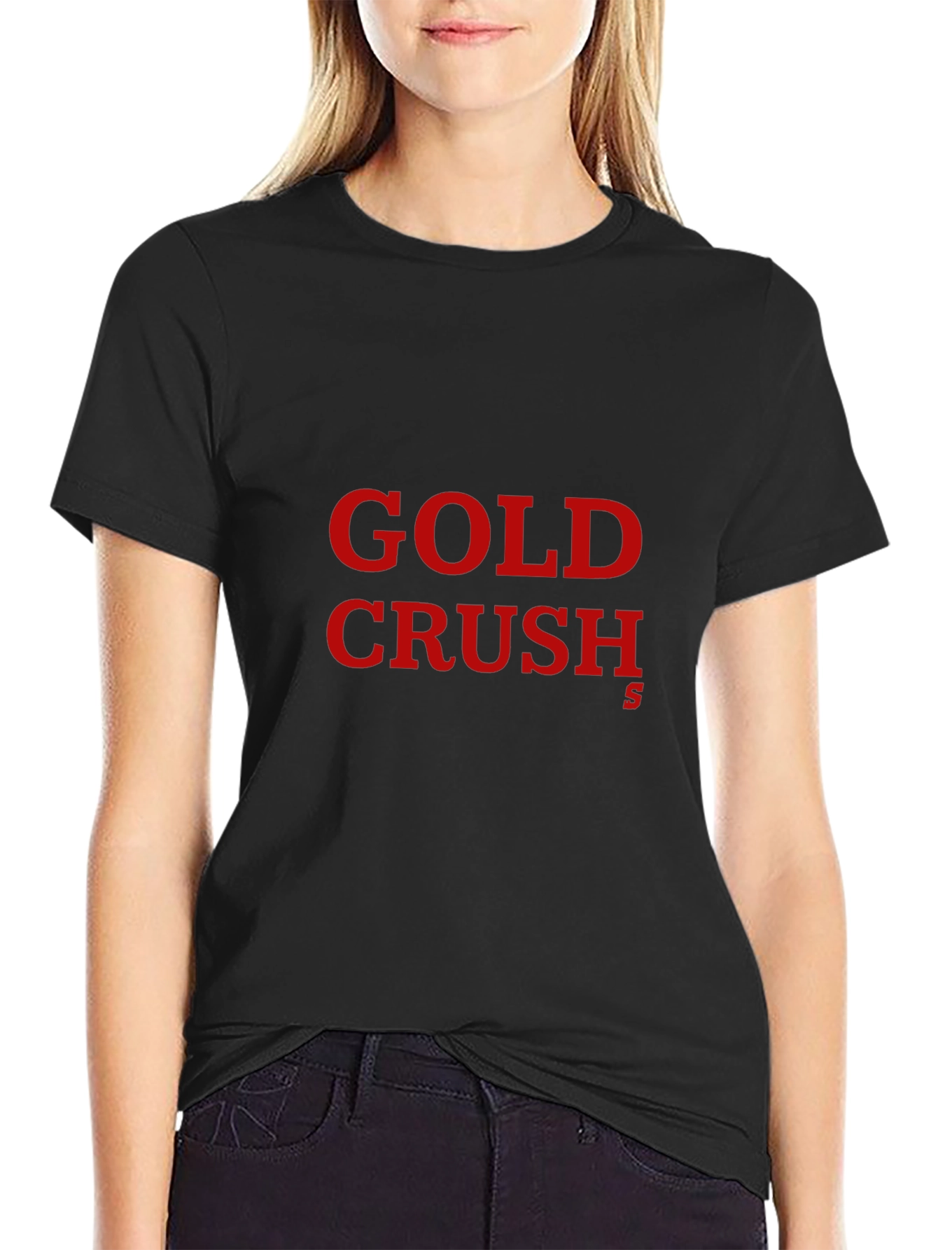 Black Gold Crush Graphic Tee - Trendy Casual Style view 2