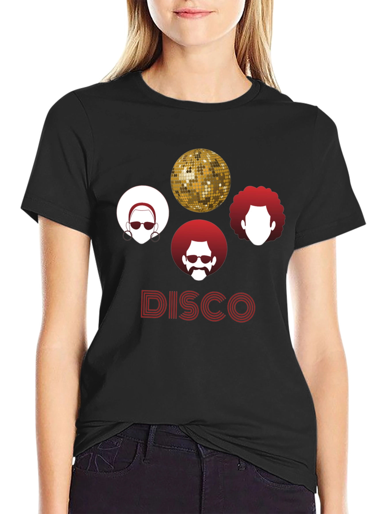 Black Retro Disco T-Shirt - Groovy Style! view 2