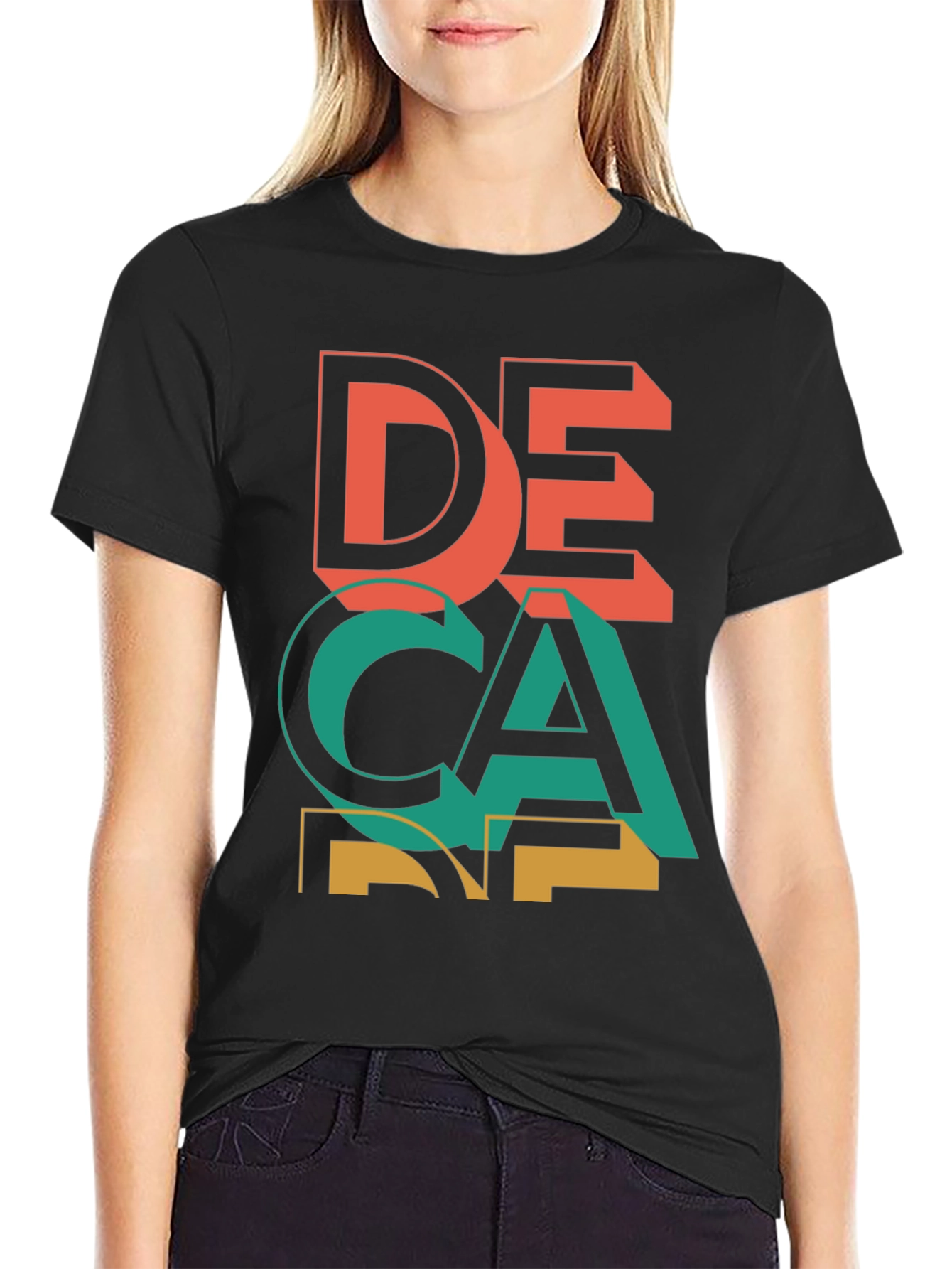 Black Decane Graphic Tee - Cool Retro Design view 2