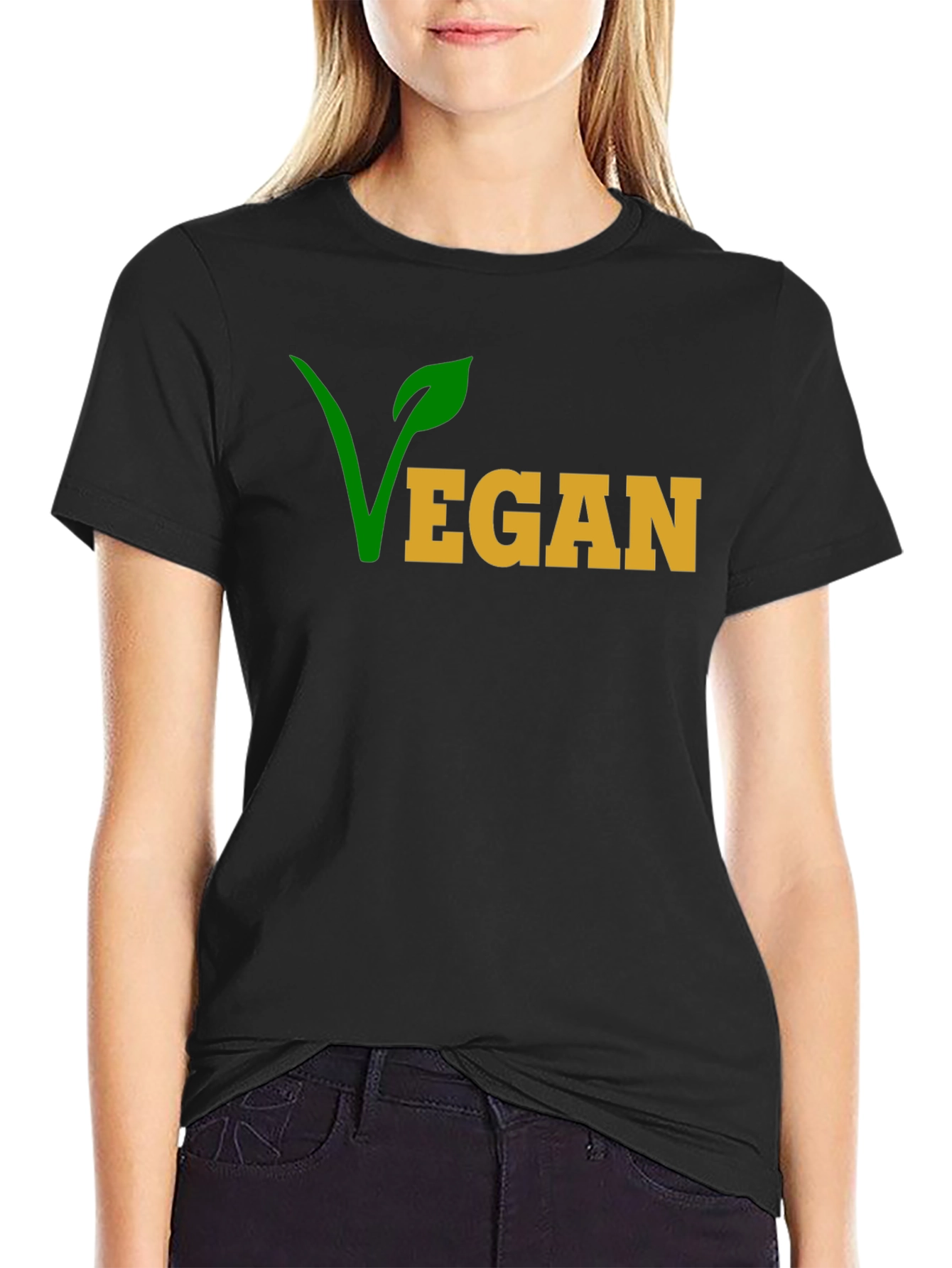 Black Vegan T-Shirt - Stylish & Sustainable view 2