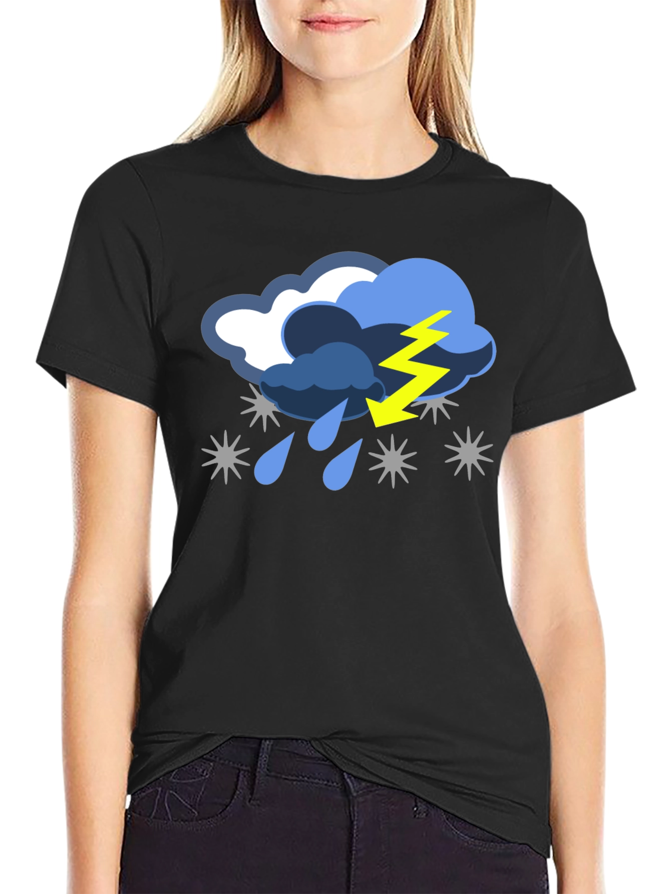 Black Stormy Weather Graphic T-Shirt view 2
