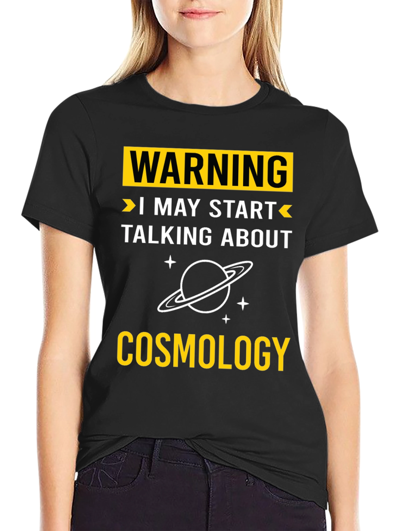 Black Warning Cosmology T-Shirt view 2