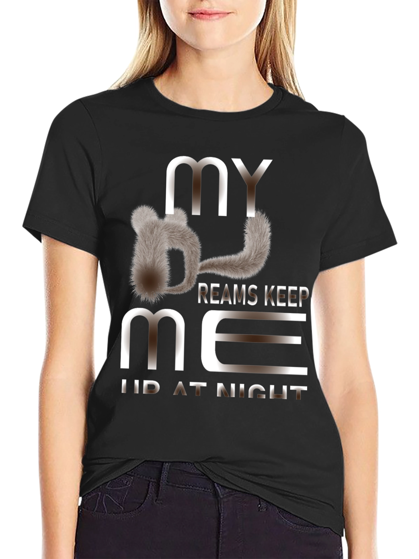 Black My Chinchillas Dreams Tee - Unique Animal Lover Shirt view 2