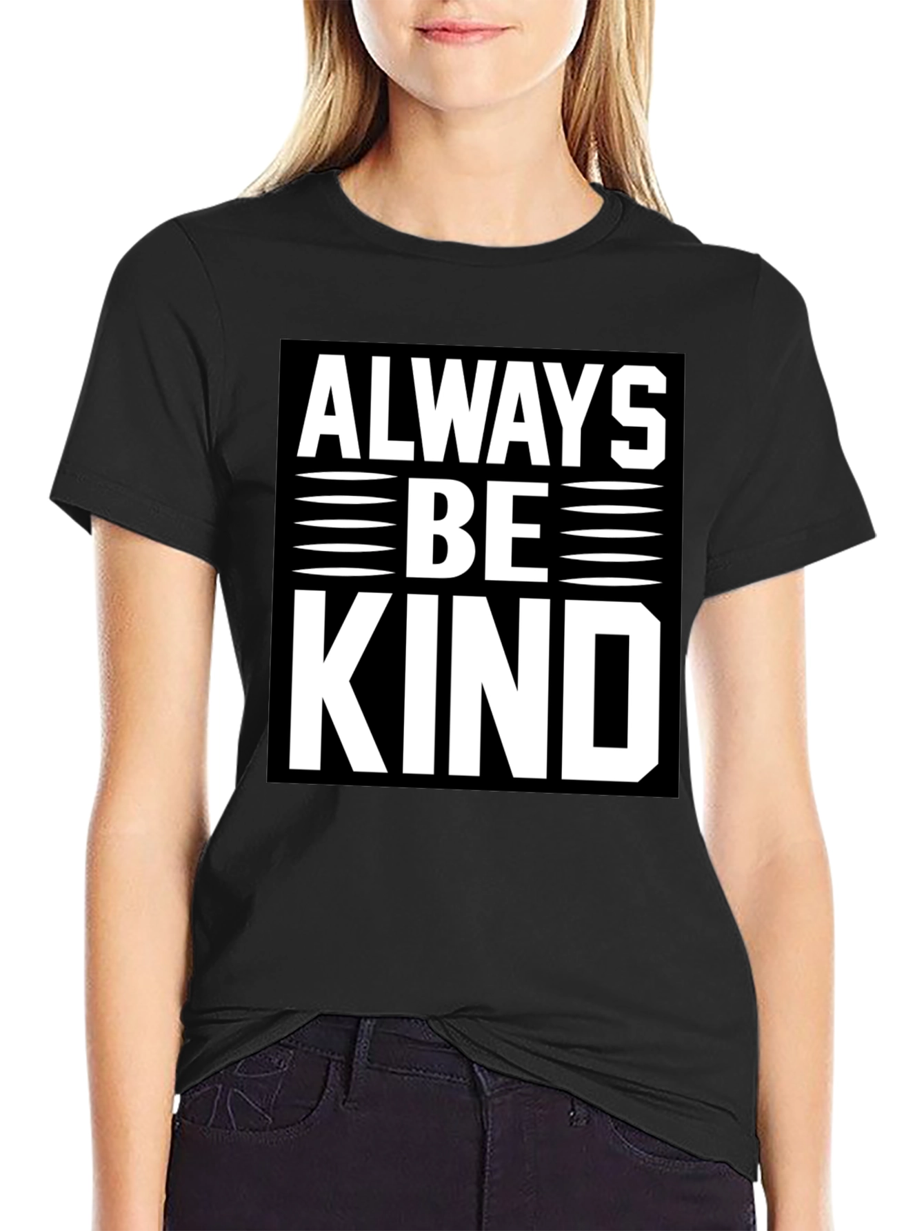 Black Always Be Kind Graphic Tee - Men's Black T-Shirt view 2