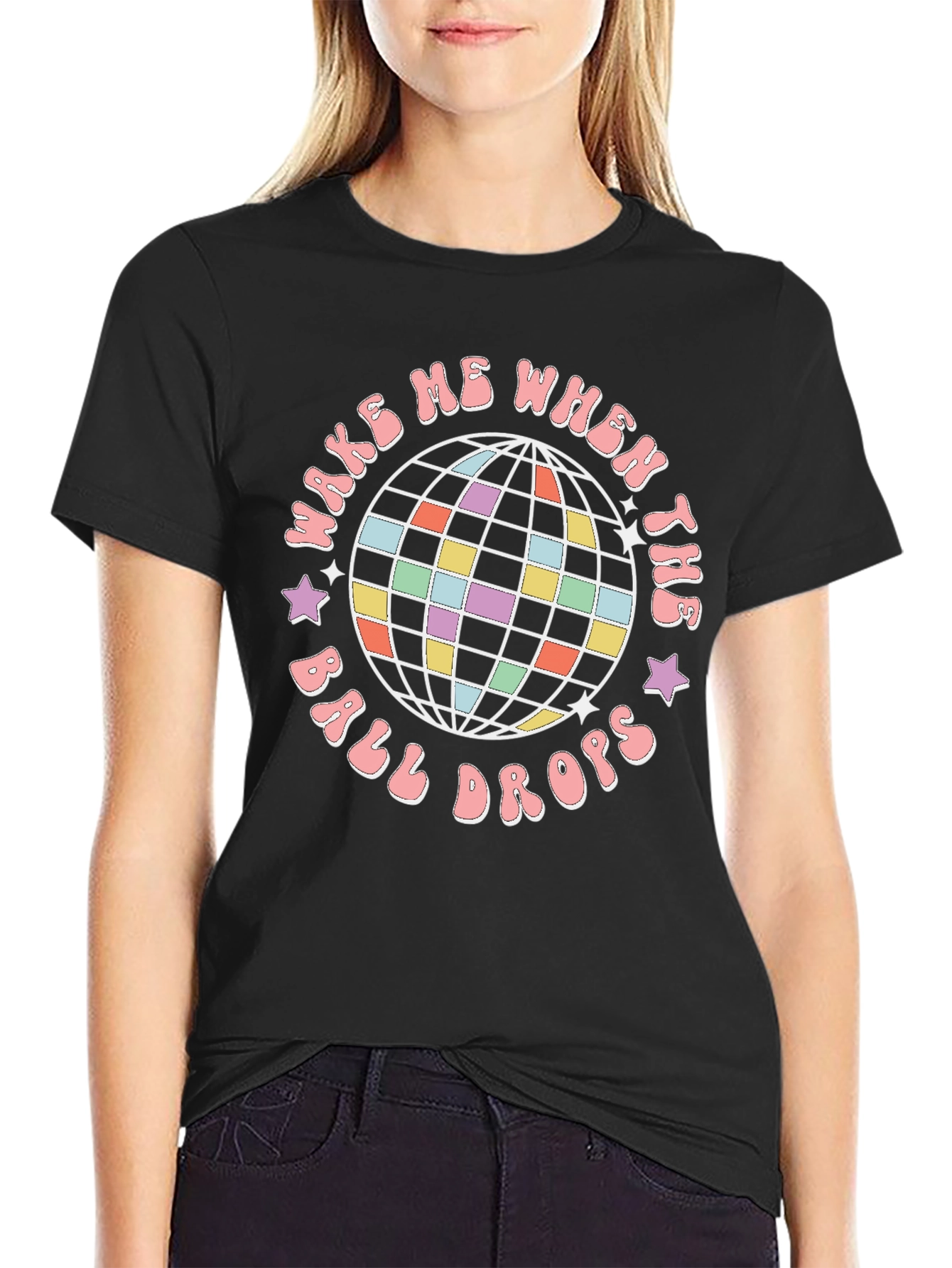 Black Disco Ball T-Shirt: Make Me When The Ball Drops view 2