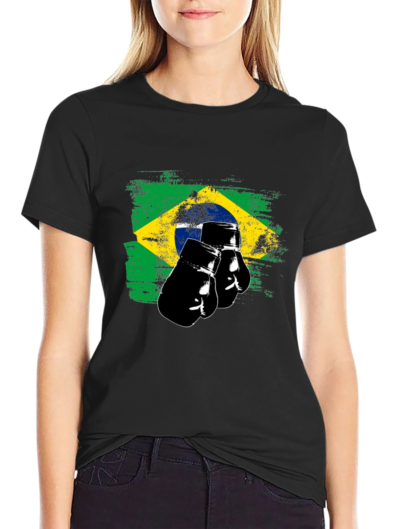 Black Brazil Boxing T-Shirt view 2