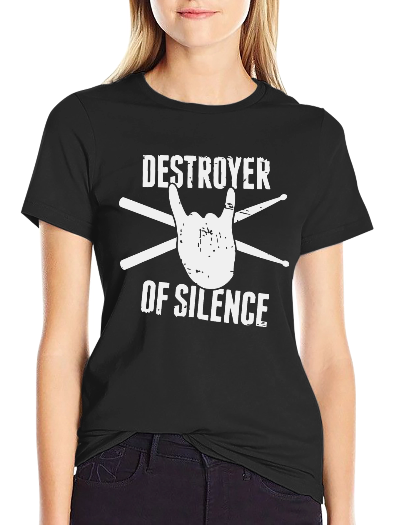 Black Destroyer of Silence Graphic Tee view 2
